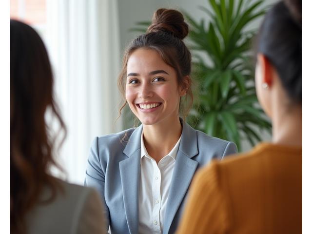 Sophia Ramirez, AuraBloom's Customer Experience Lead, warmly interacting with a customer