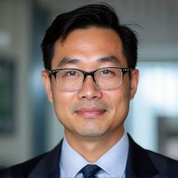 Portrait of Mark Chen, a regulatory compliance expert, looking meticulous and detail-oriented.