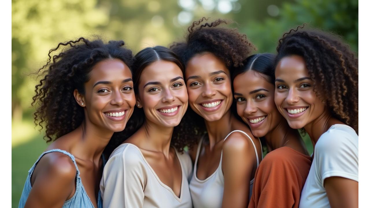 Diverse group of women smiling, representing a welcoming community