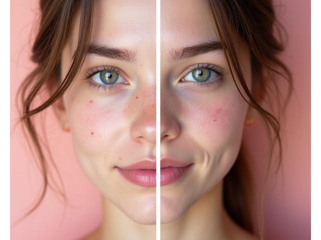Before and After photo of Chloe R. showing improved teen skin