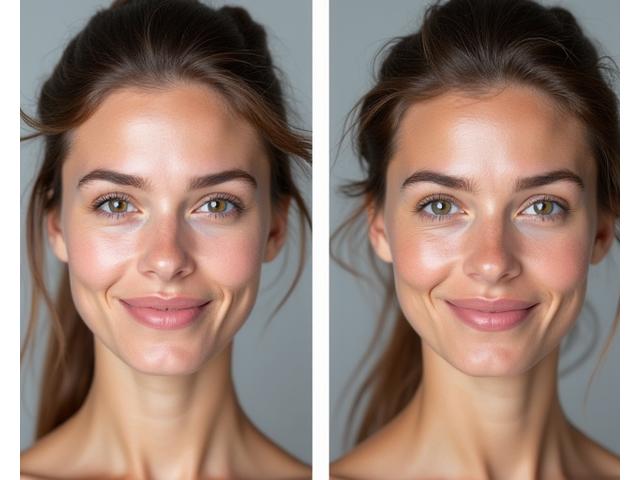 Before and After photo of Sarah M. showing improved skin texture