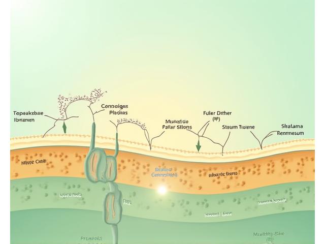 Illustration of skin layers showing strengthened barrier with ceramides and peptides