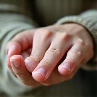 Image of an elderly hand with age spots and slight scarring, representing age-related scar changes